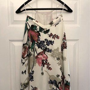 Size L White/Floral Express Thin Strap Top
